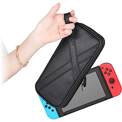 Nintendo任天堂Switch專用 亮皮面EVA手提收納保護包