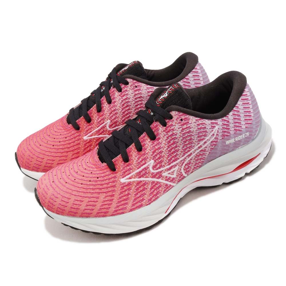 Mizuno 慢跑鞋 Wave Rider 26 SSW 超寬楦 女鞋 粉紅 白 運動鞋 美津濃 J1GD2277-24