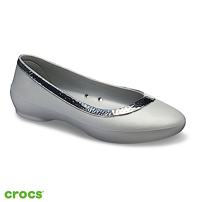 Crocs 卡駱馳 (女鞋) 莉娜鑲邊女士平底鞋 205783-00N