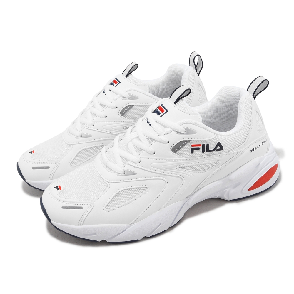 Fila 休閒鞋 Defender 男鞋 白 深藍 厚底 增高 老爹鞋 斐樂 1J907X123