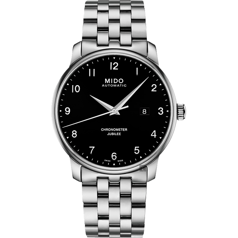 MIDO 美度 官方授權 Baroncelli 永恆系列天文台認證機械錶-黑x銀/42mm M0376081105200