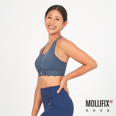 Mollifix 瑪莉菲絲 零感智塑FREE SIZE運動內衣 FF (靜謐藍)、瑜珈服、無鋼圈、開運內衣