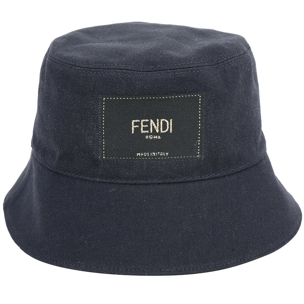 FENDI Roma 牛仔布漁夫帽(M號/深藍色)