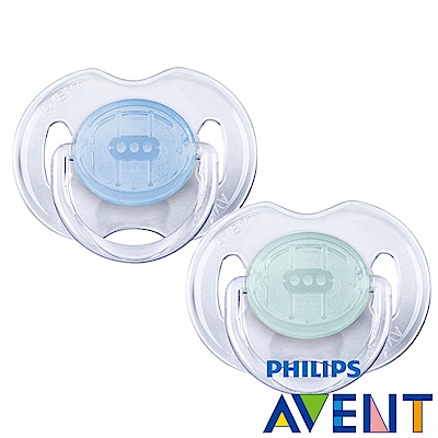 PHILIPS  AVENT矽膠安撫奶嘴0~6M+水晶系列(雙入)