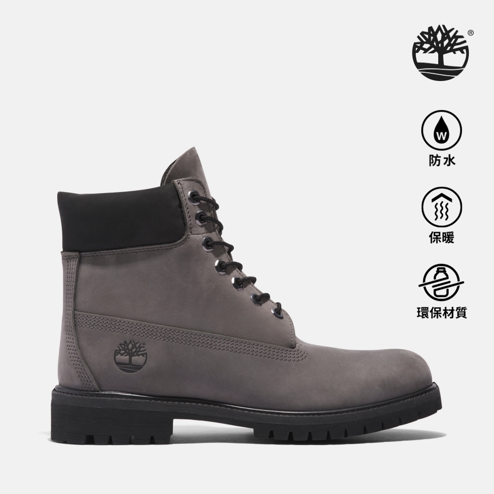 Timberland 男款灰色磨砂革6吋防水靴|A62BH033