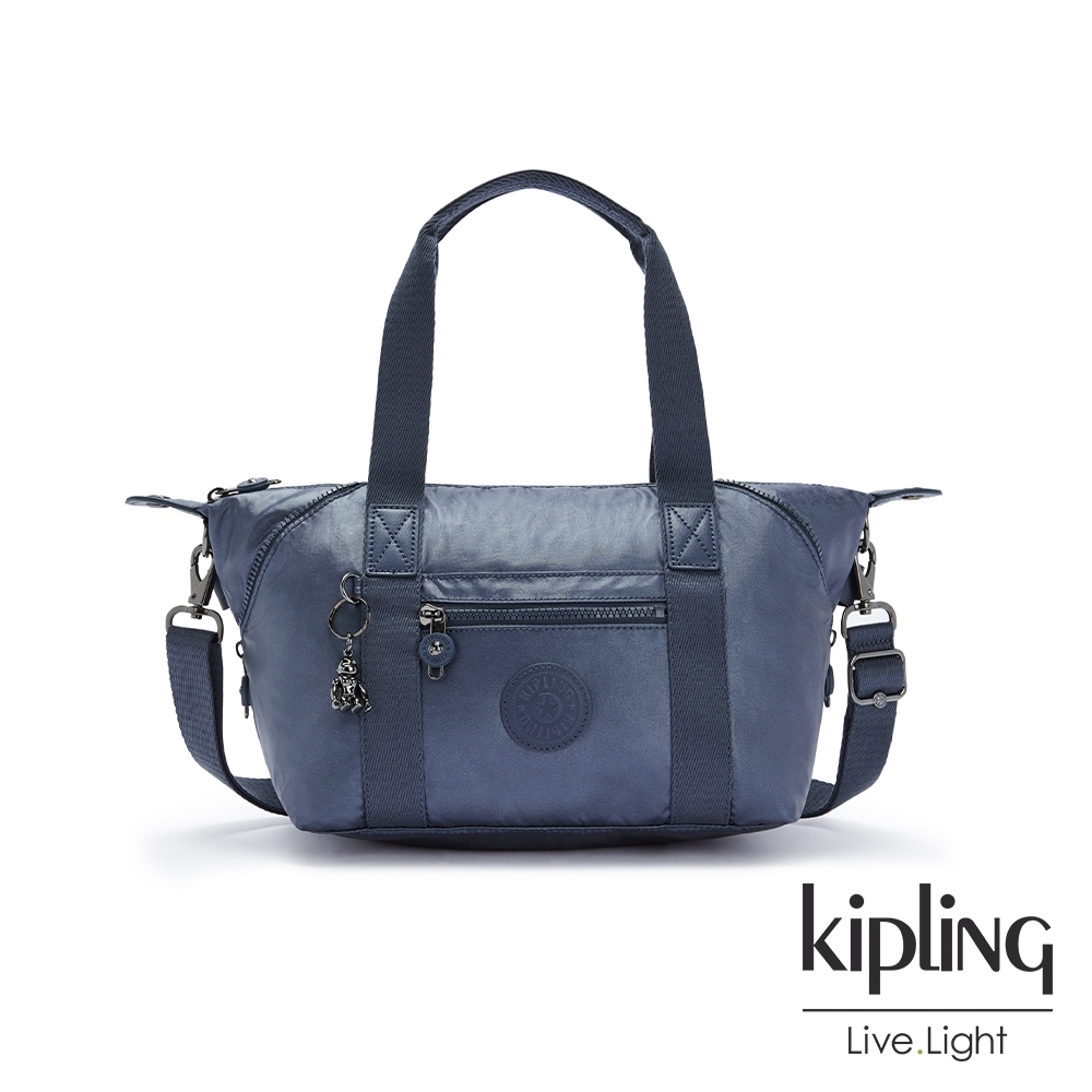 Kipling 個性霧灰藍手提側背包-ART MINI