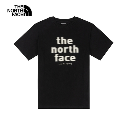 【the north face 官方旗艦】北面女款黑色純棉大尺寸logo休閒短袖t恤｜86q8jk3