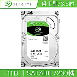 Seagate希捷 BarraCuda 新梭魚 1TB 3.5吋 SATAIII 7200轉桌上型硬碟(ST1000DM010)