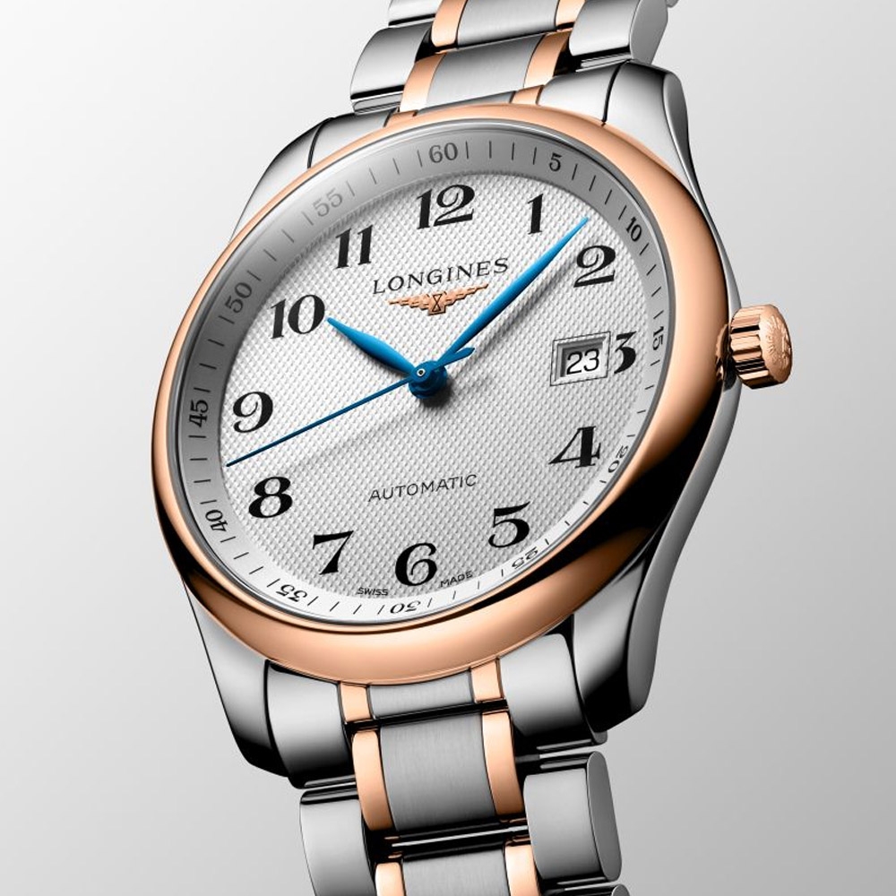 LONGINES 浪琴 官方授權 巨擘系列 經典玫瑰金麥粒紋機械腕錶 40mm / L2.793.5.79.7