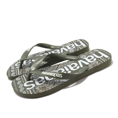 Havaianas 拖鞋 Top Logomania Fashion 男鞋 綠 白 圖騰印花系列 人字拖 夾腳拖 哈瓦仕 41484490869U