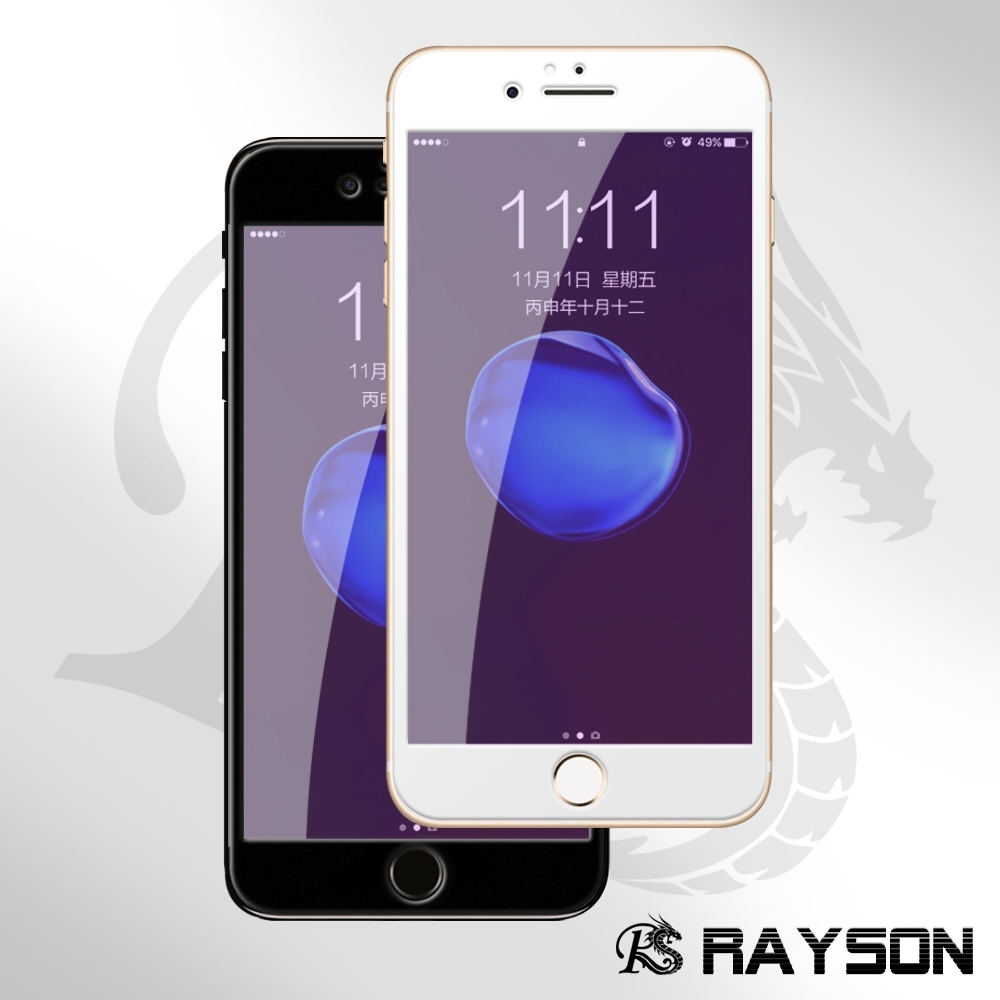 iPhone 6 6s Plus 藍紫光 軟邊 碳纖維 9H鋼化玻璃膜 手機 保護貼 (iPhone6Plus保護貼 iPhone6sPlus保護貼 )