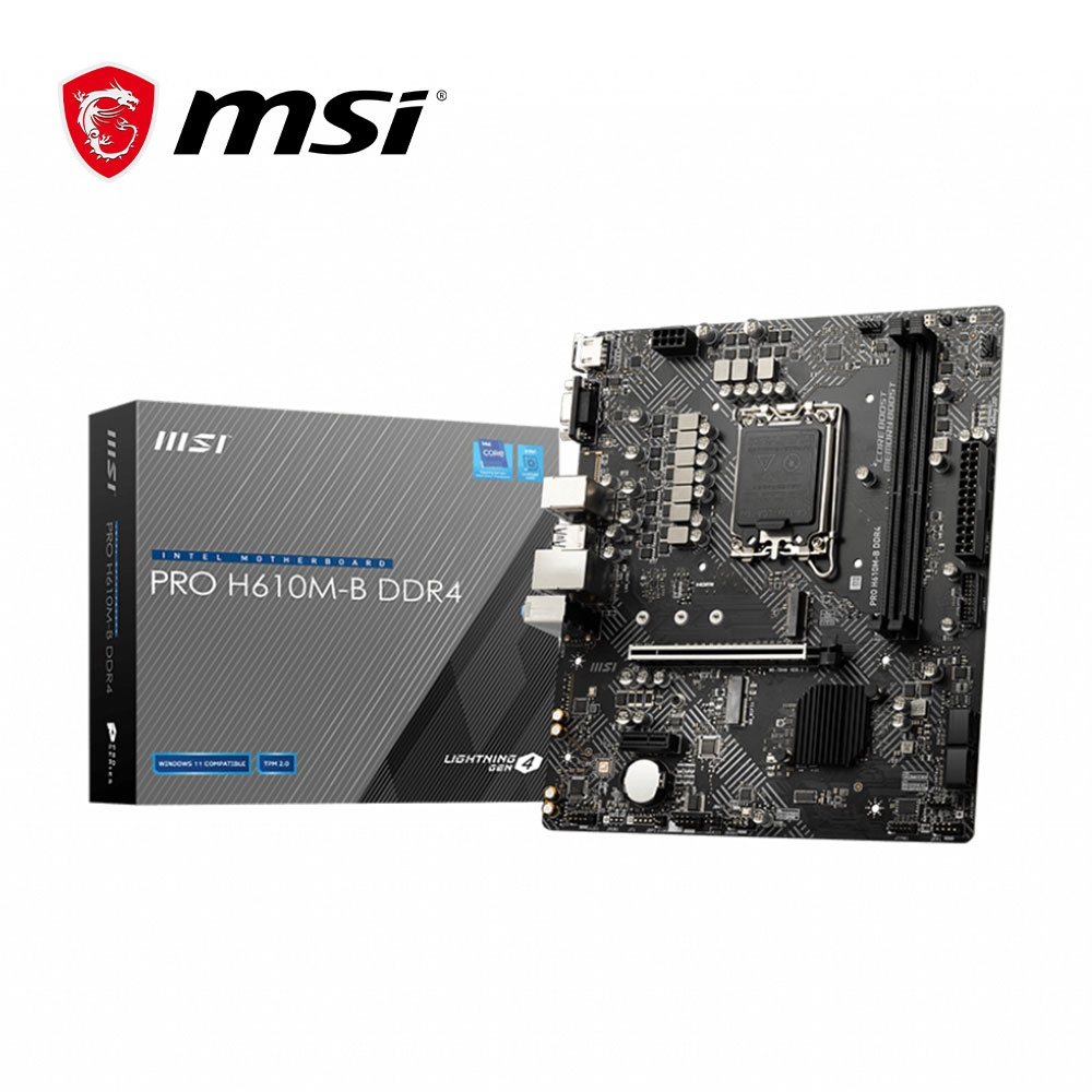 微星MSI PRO H610M-B DDR4 INTEL 主機板
