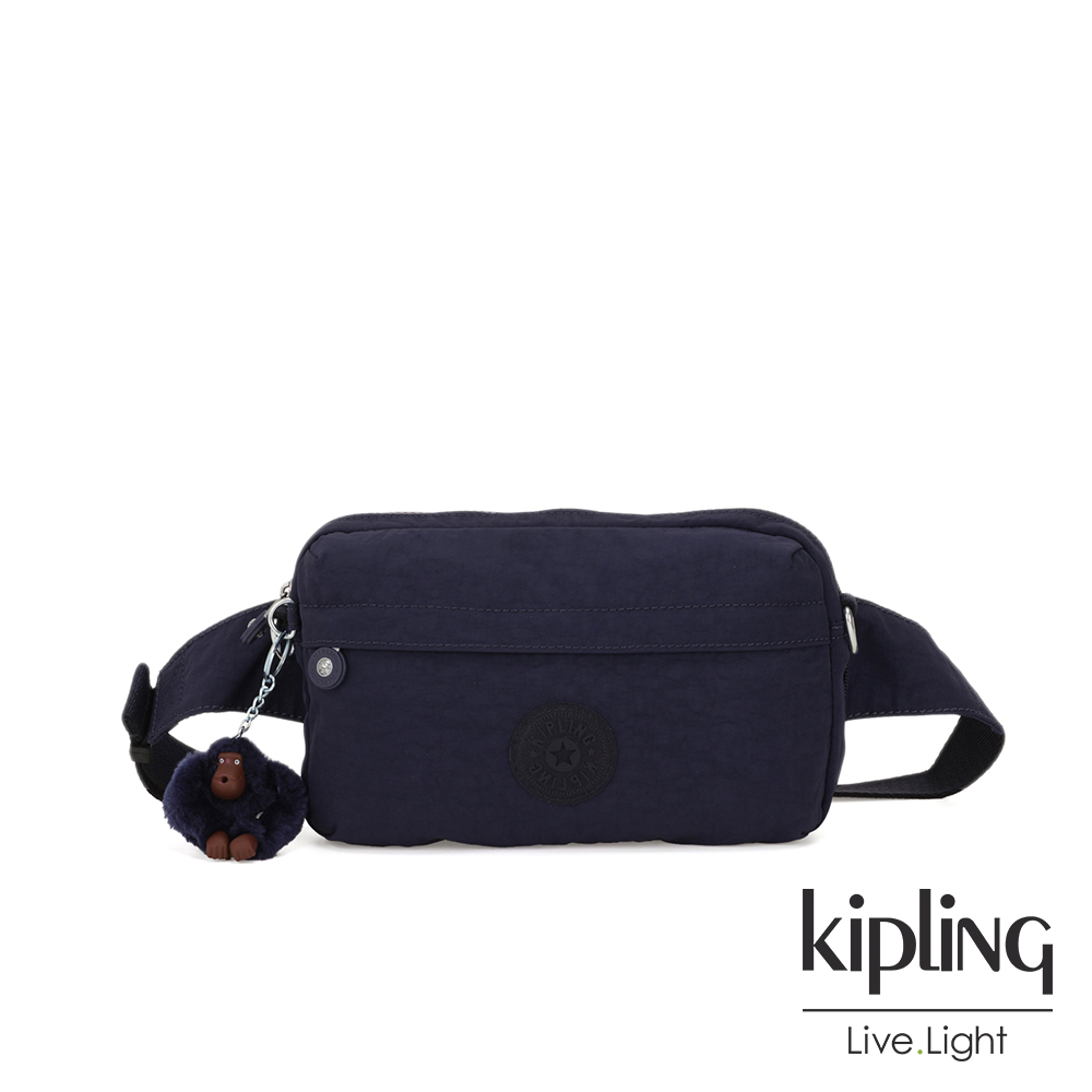 Kipling 復古歐風墨水藍方形腰包-HALIMA