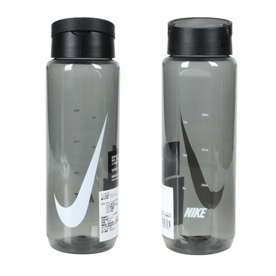 nike 旋蓋式水壺 24oz-單車 登山 運動水壺 703ml n100431707224 透明黑白