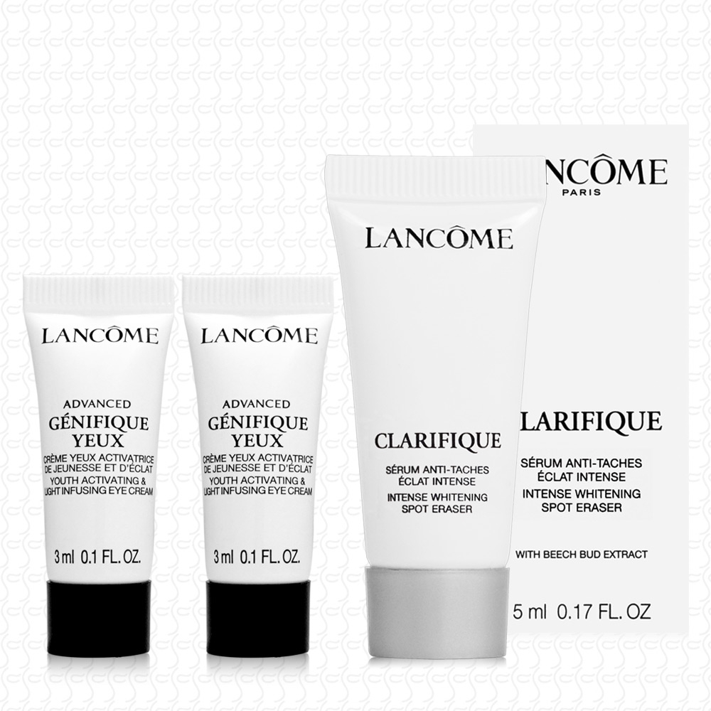 LANCOME蘭蔻 超未來肌因亮眼精粹霜3mlx2+超極光淨白淡斑精華5ml