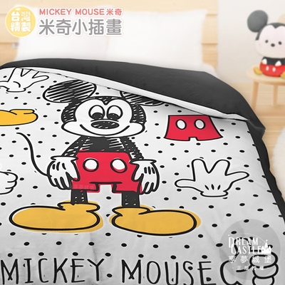 享夢城堡 雙人兩用被套6x7-迪士尼米奇MICKEY 小插畫-灰黑