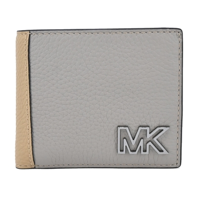 MICHAEL KORS COOPER牛皮簍空LOGO男款零錢袋短夾-灰