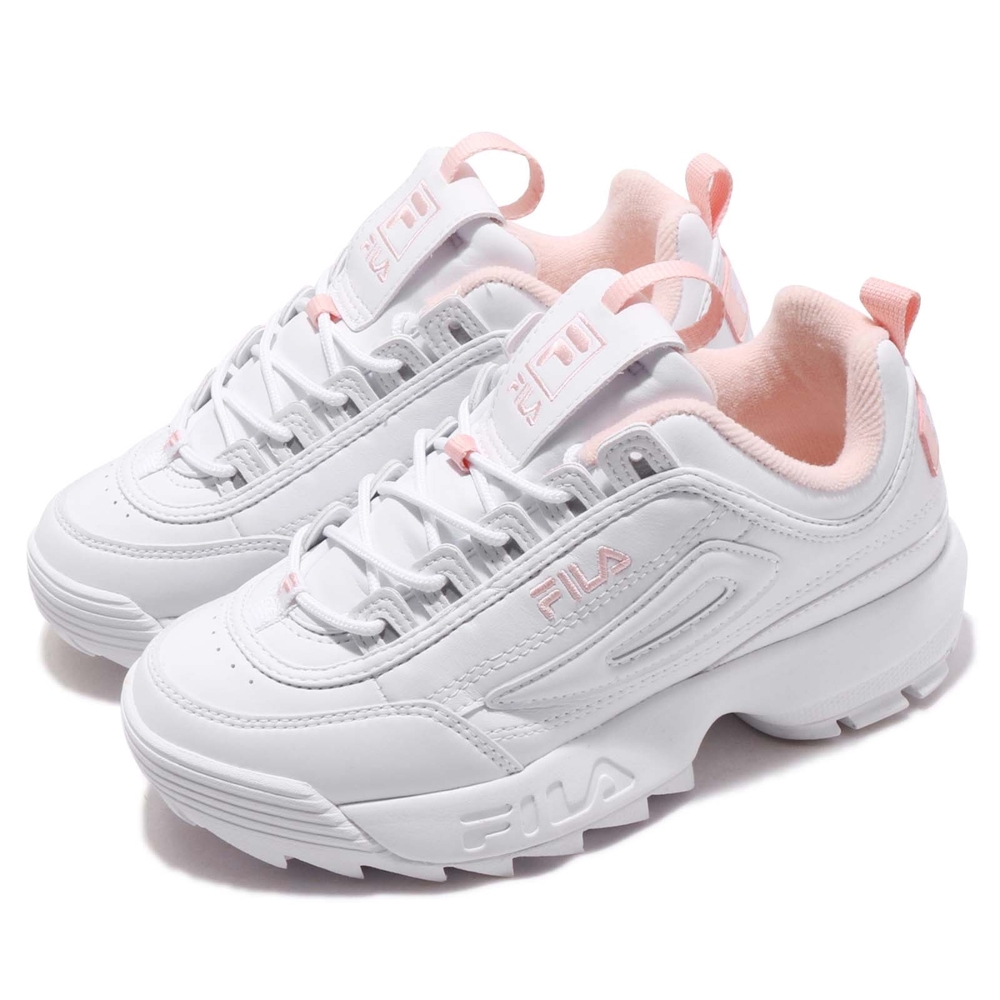 Fila 休閒鞋 Disruptor 2 復古 老爹鞋 女鞋 斐樂 鋸齒 韓國線 耐磨 增高 緩震 白 粉 4C608V115