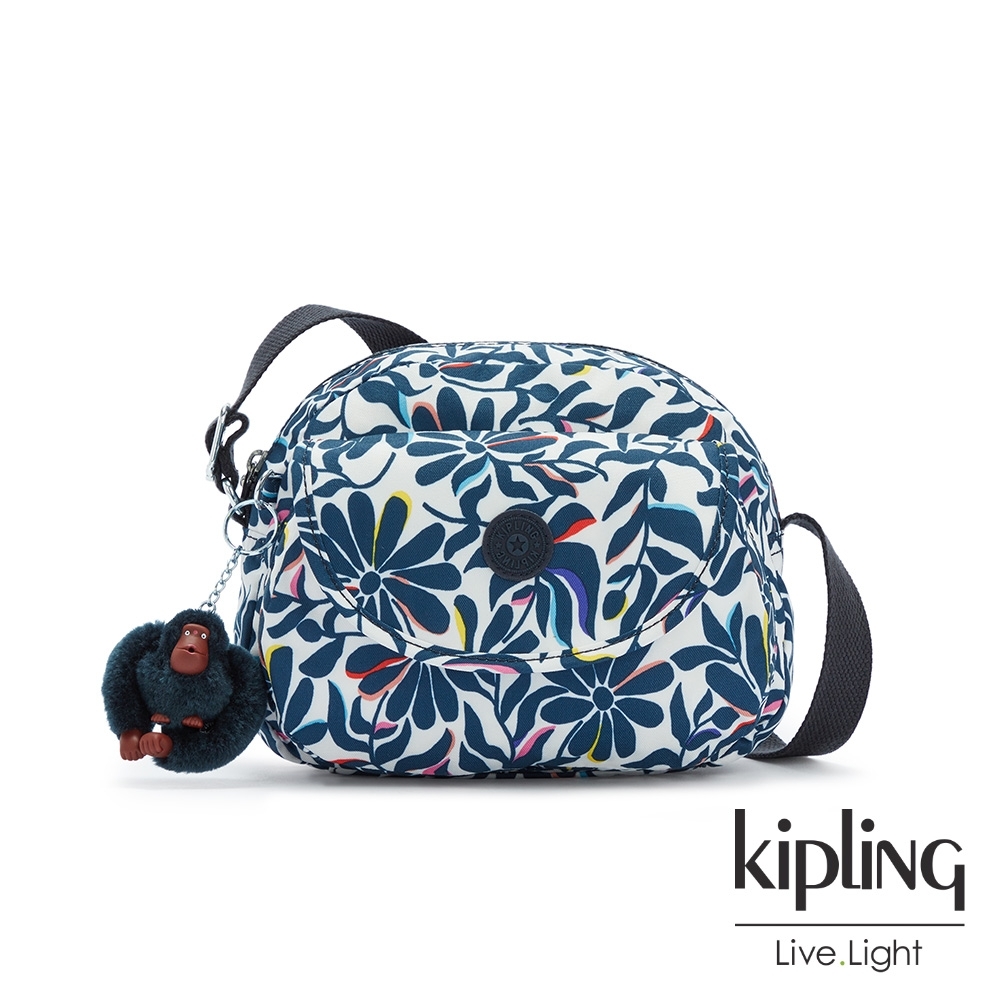 Kipling 舞動炫彩點綴花卉翻蓋側背小包-STELMA