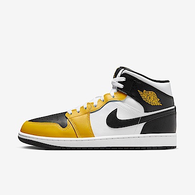 Nike Air Jordan 1 Mid [DQ8426-701] 男 休閒鞋 運動 喬丹 中筒 AJ1 皮革 黃黑白