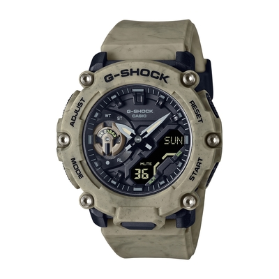 CASIO卡西歐 G-SHOCK 荒野沙漠 大漠棕 碳核心防護構造 雙顯系列 GA-2200SL-5A_47.1mm