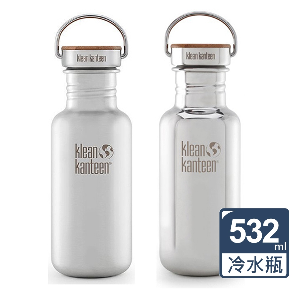 美國Klean-Kanteen竹片鋼蓋不鏽鋼冷水瓶532ml