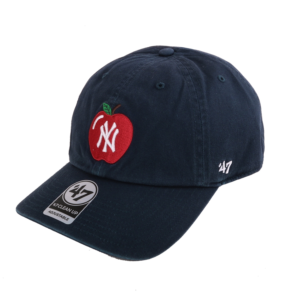 NEW ERA- 47品牌蘋果NY 徽章中性棒球帽(海軍藍)