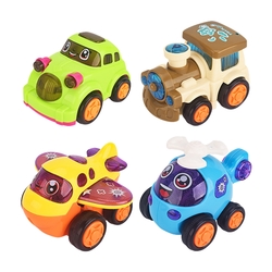 colorland慣性玩具車 4組入兒童玩具車 寶寶玩具 滑行車 迴力車 小汽車 小火車 小飛機 直升機