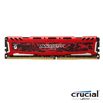 Micron Ballistix Sport LT競技版D4 3200/16GC紅色散熱片