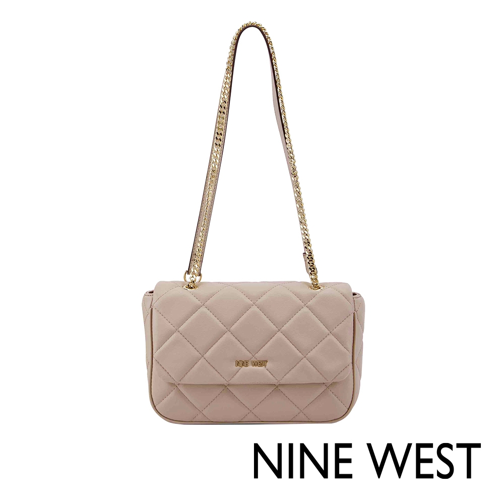 NINE WEST MIRABELLA 菱格掀蓋斜背包-裸粉(512326)