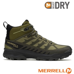 【MERRELL】男 SPEED ECO MID WATERPROOF 多功能防水透氣中筒登山健行鞋_ML037539 深綠色