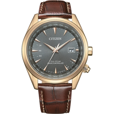CITIZEN星辰 GENT S 萬年曆光動能電波腕錶-43mm CB0273-11H