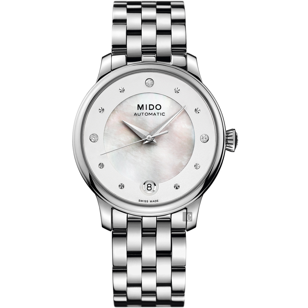 MIDO 美度 官方授權 BARONCELLI 永恆系系真鑽機械女錶 母親節禮物-34mm M0392071110600