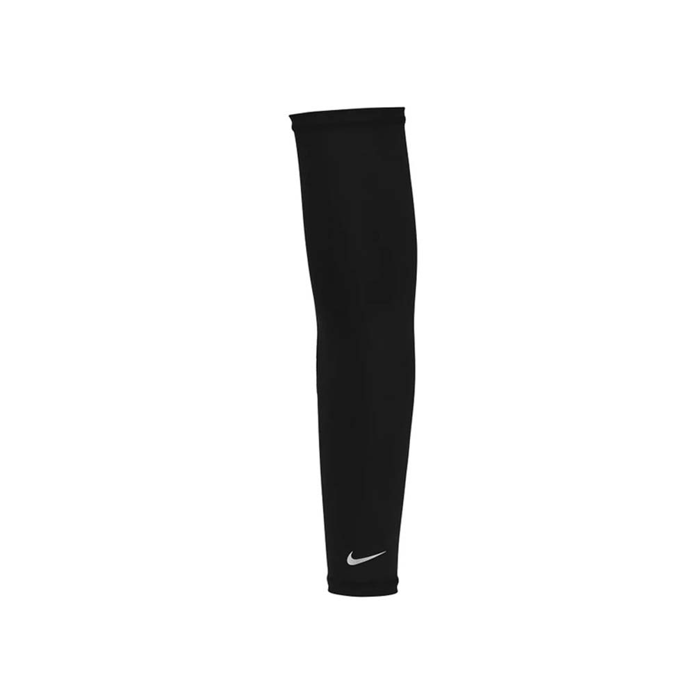 NIKE 輕量跑步臂套2.0-一雙入 袖套 防曬 反光 DRI-FIT 慢跑 單車 N1004268042LX 黑銀