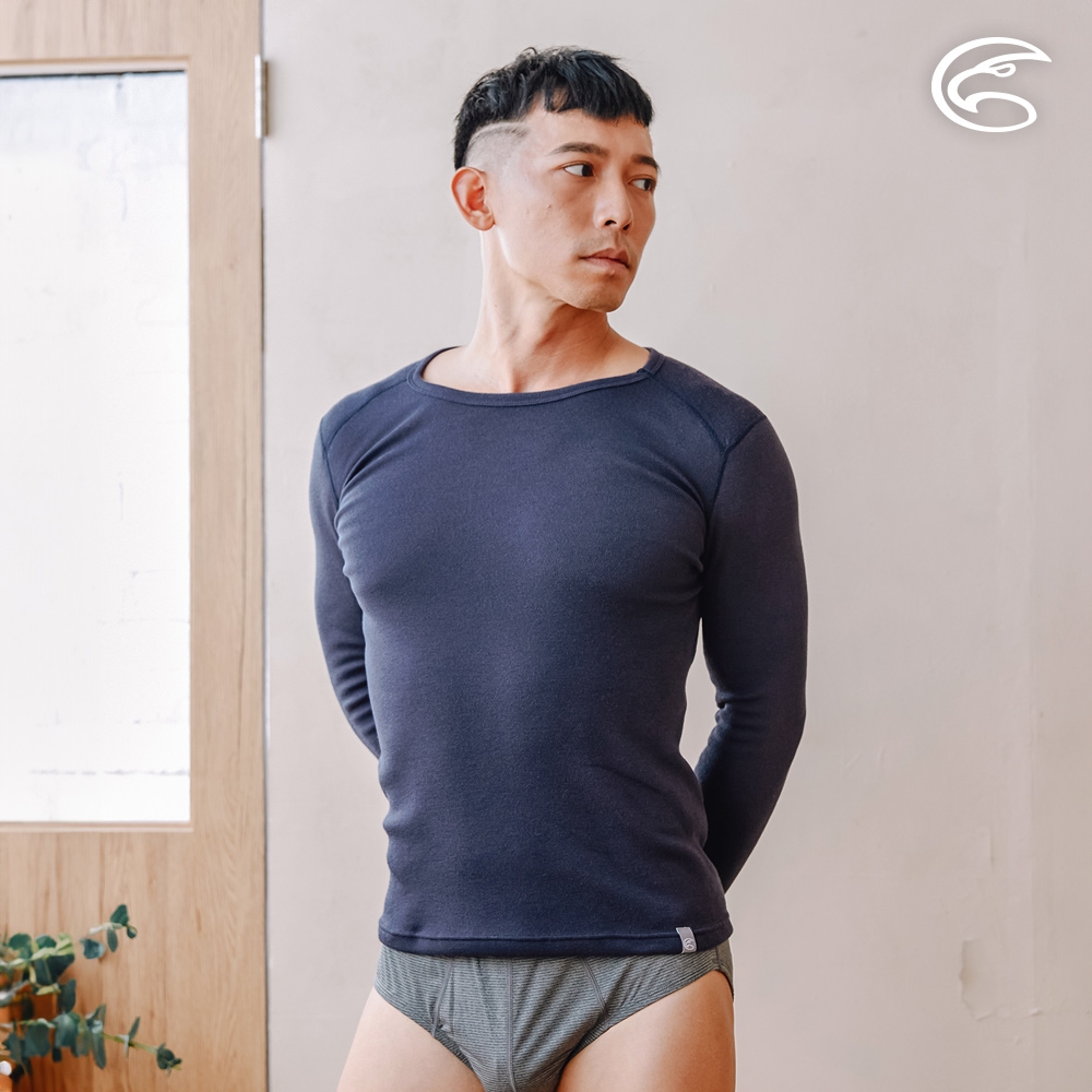 ADISI 男圓領智能抑菌抗靜電保暖衣AU2321033 (S-2XL) 湛藍