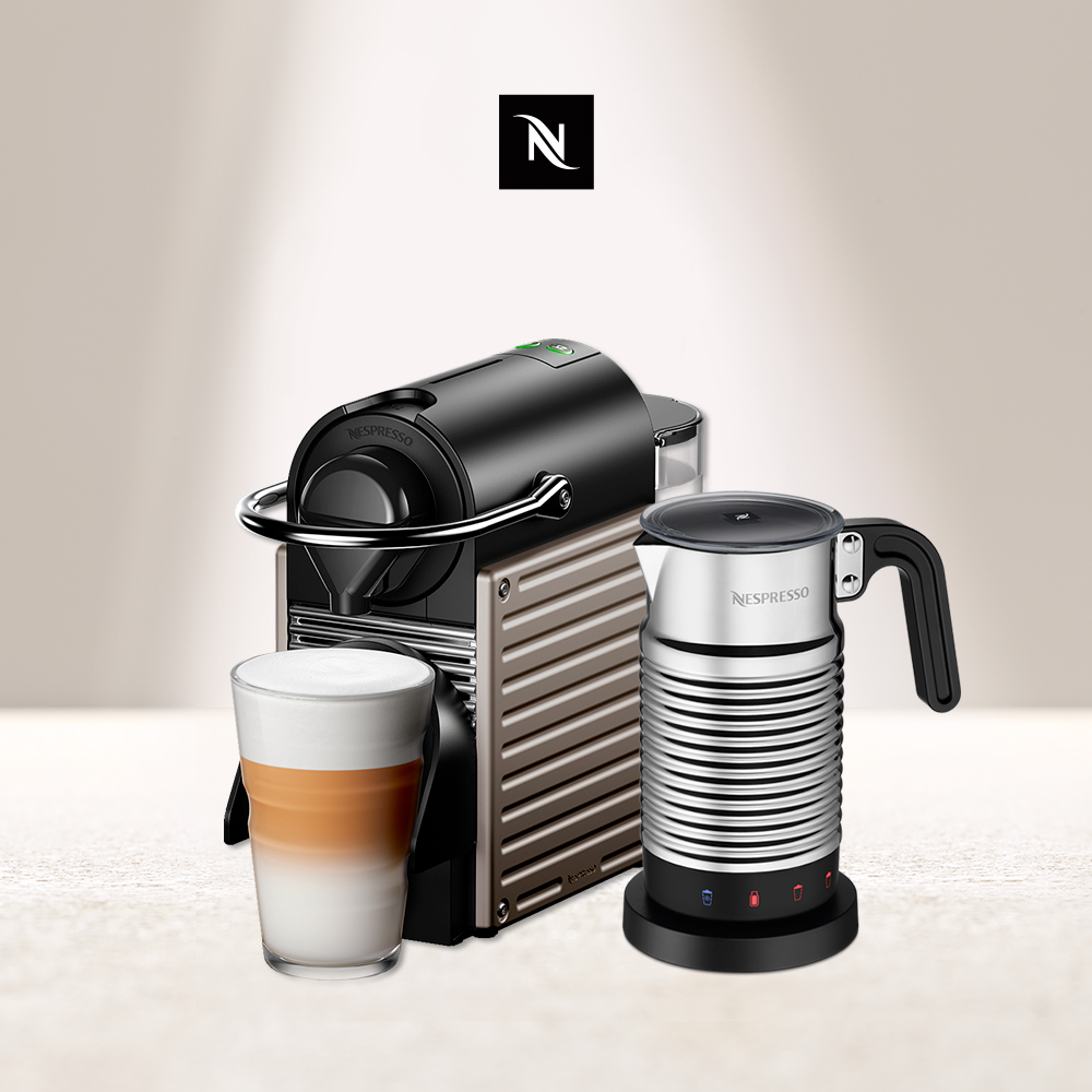 Nespresso 膠囊咖啡機 Pixie(兩色)咖啡機 Aeroccino4 全自動奶泡機組合