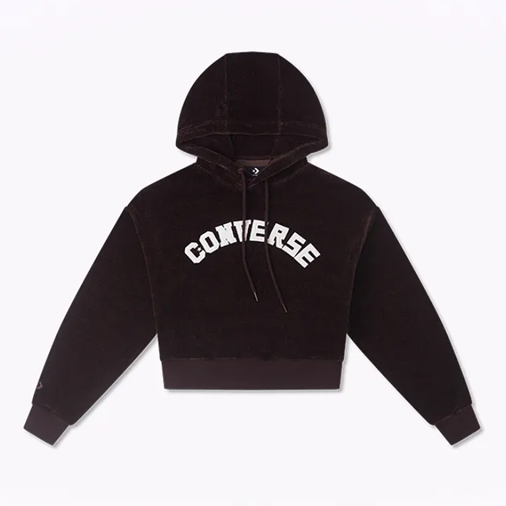 CONVERSE ESSENTIAL HOODIE 連帽上衣 女 咖啡紅-10026557-A03