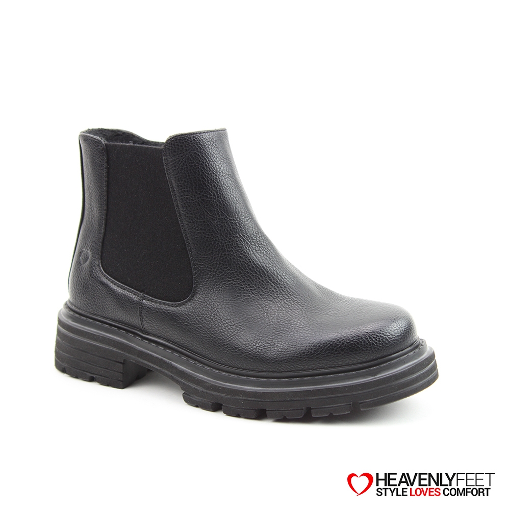 HEAVENLYFEET 英國舒適休閒女鞋 切爾西短靴-Brindle(黑色)