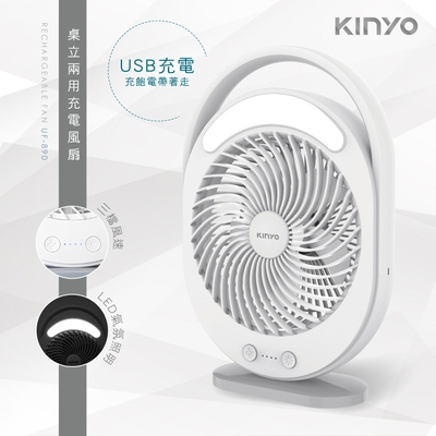 KINYO USB桌立兩用充電風扇