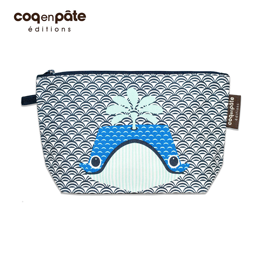 【COQENPATE】法國有機棉無毒環保化妝包 / 筆袋- 畫筆兒的家 - 鯨魚