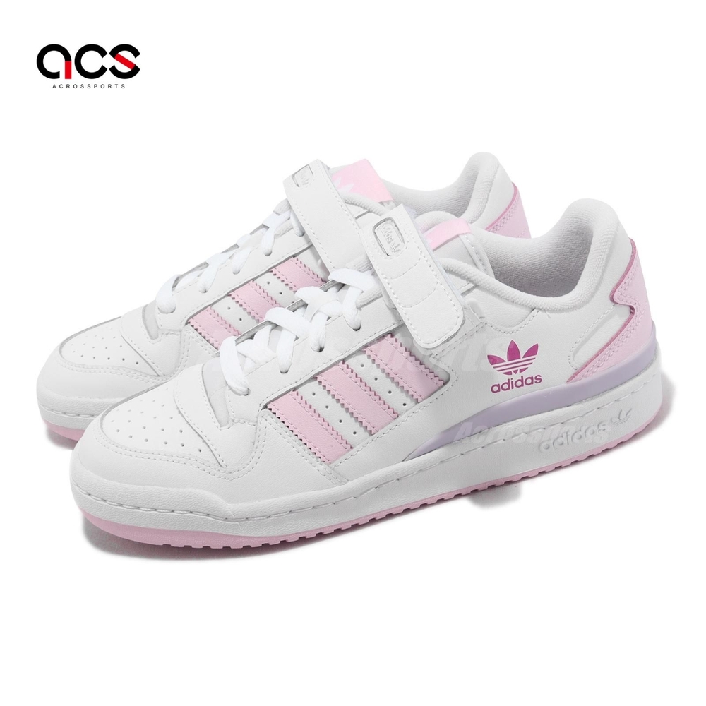 adidas 休閒鞋Forum Low W 女鞋白粉紅復古魔鬼氈三葉草愛迪達GY3670