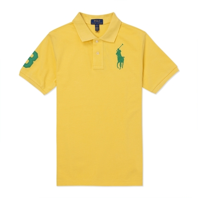 Polo Ralph Lauren RL 熱銷刺繡大馬短袖Polo衫(青年款)-黃色