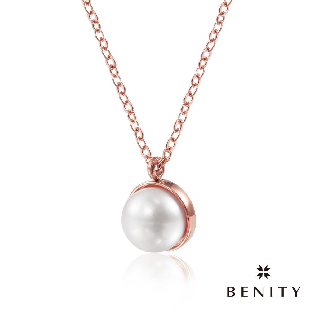 BENITY 生命種子 天然珍珠 316白鋼 IP玫瑰金 女鍊