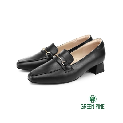 GREEN PINE知性小方頭樂福鞋黑色(00288912)