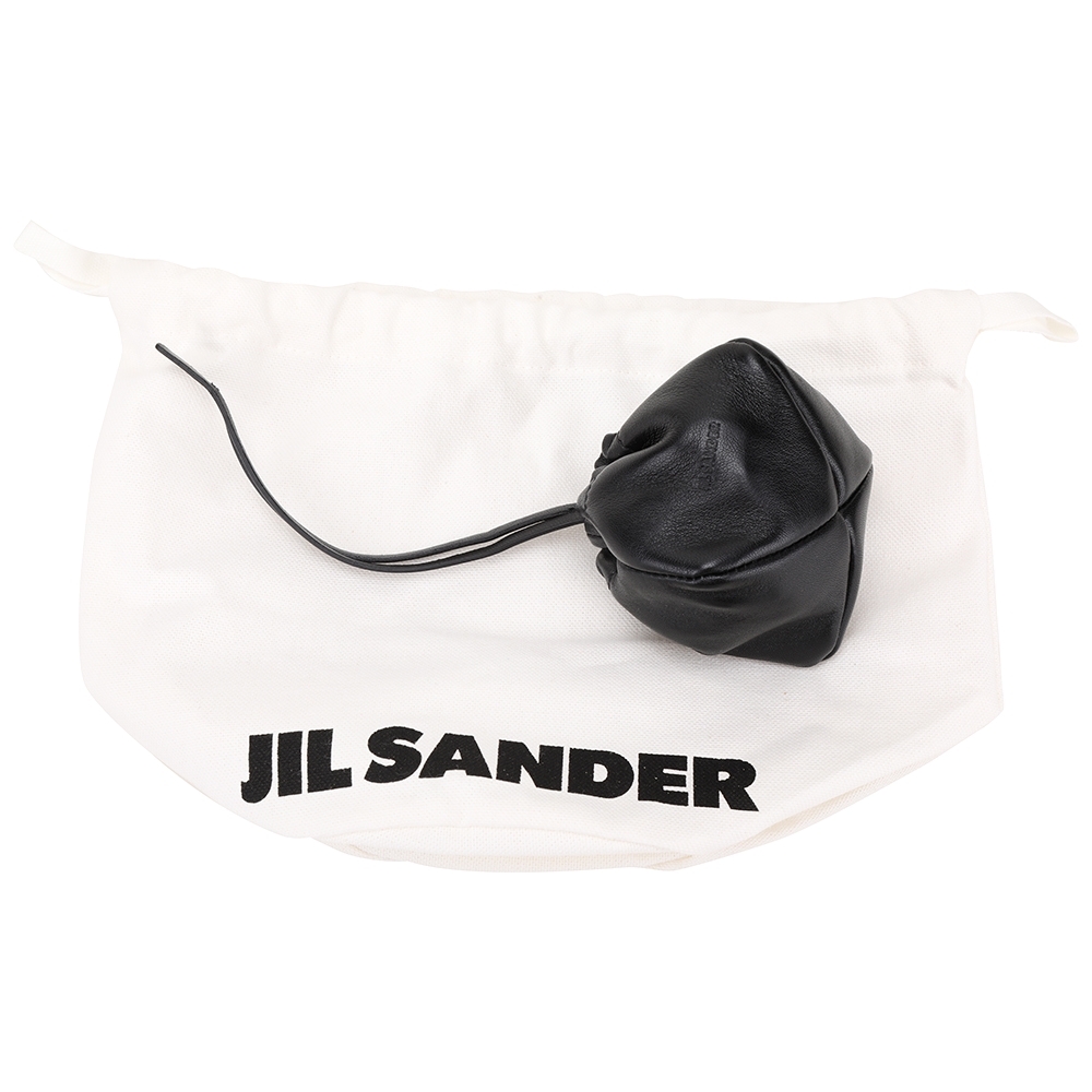 JIL SANDER Ripple 納帕皮革鬆緊束口零錢包(黑色)