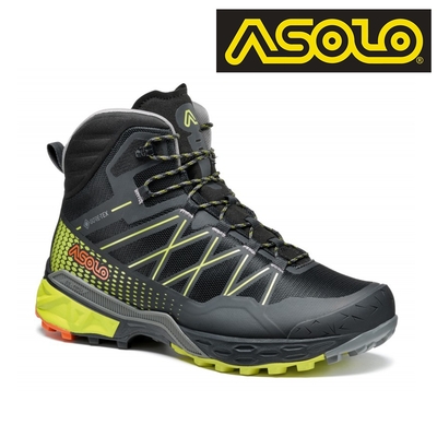 ASOLO 男款 TAHOE MID GTX 中筒越野疾行健走鞋 亮黃黑 A40056/B056 ｜防水透氣 輕量越野