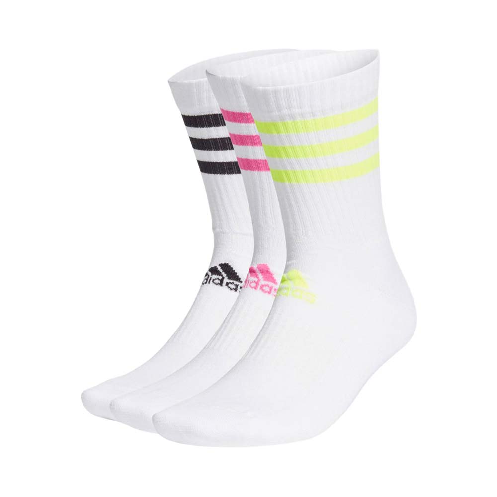 ADIDAS 男女襪子-三雙入-長襪 訓練 運動 愛迪達 GQ5979 白黑粉綠