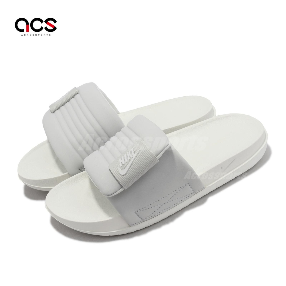 Nike 拖鞋 Wmns Offcourt Adjust Slide 女鞋 灰 白 魔鬼氈 泡棉 Q彈 DV1033-001