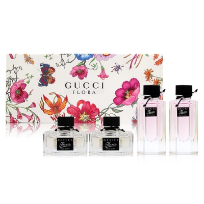 GUCCI 經典迷你香氛禮盒(花之舞EDT 5ml*2+華麗梔子花淡香水5ml*2)