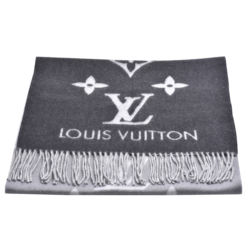 NEW LOUIS VUITTON SCARFS REYKJAVIK GRADIENT M76336 CASHMERE GREY